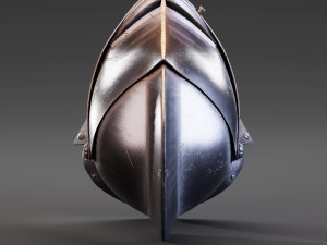 medieval knight armet helmet with visor Model 3D