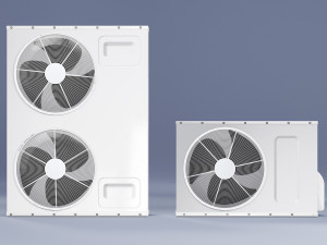 sample model of split air conditioner outdoor box low poly 3Dモデル