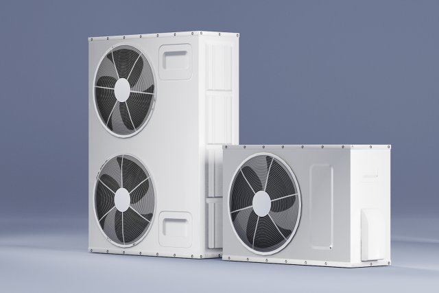 sample model of split air conditioner outdoor box low poly 3Dモデル .c4d .max .obj .3ds .fbx .stl .blend 