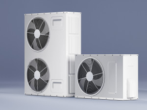 sample model of split air conditioner outdoor box low poly 3D मॉडल