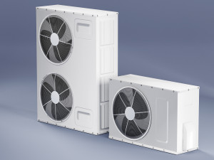 sample model of split air conditioner outdoor box low poly 3Dモデル