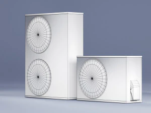 sample model of split air conditioner outdoor box low poly 3D Model
