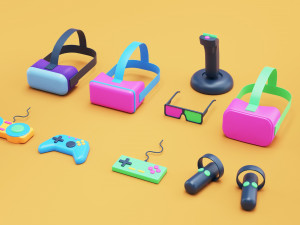 games equipment simple 3d style 3D 모델