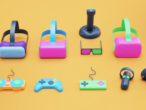 games equipment simple 3d style 3D Model