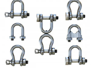 一套不同的不锈钢枷锁低聚 3D 模型