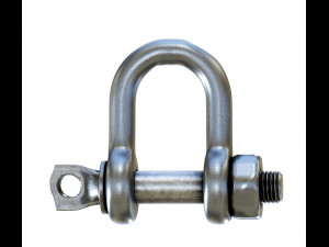 set of different stainless steel shackles low-poly Model 3D