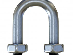 set of different stainless steel shackles low-poly 3D Model