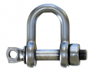 set of different stainless steel shackles low-poly Model 3D