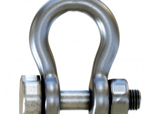 set of different stainless steel shackles low-poly Model 3D
