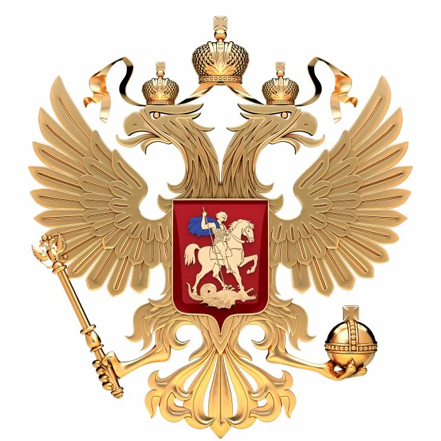 coat of arms of russia with golden eagle 3D Model .c4d .max .obj .3ds .fbx .stl .blend
