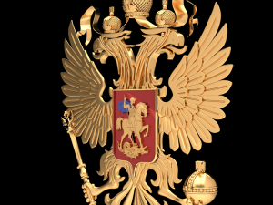 coat of arms of russia with golden eagle Modello 3D