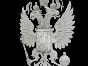 coat of arms of russia with golden eagle 3D Model