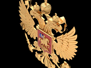 coat of arms of russia with golden eagle 3D Model