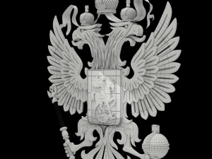 coat of arms of russia with golden eagle 3D Model