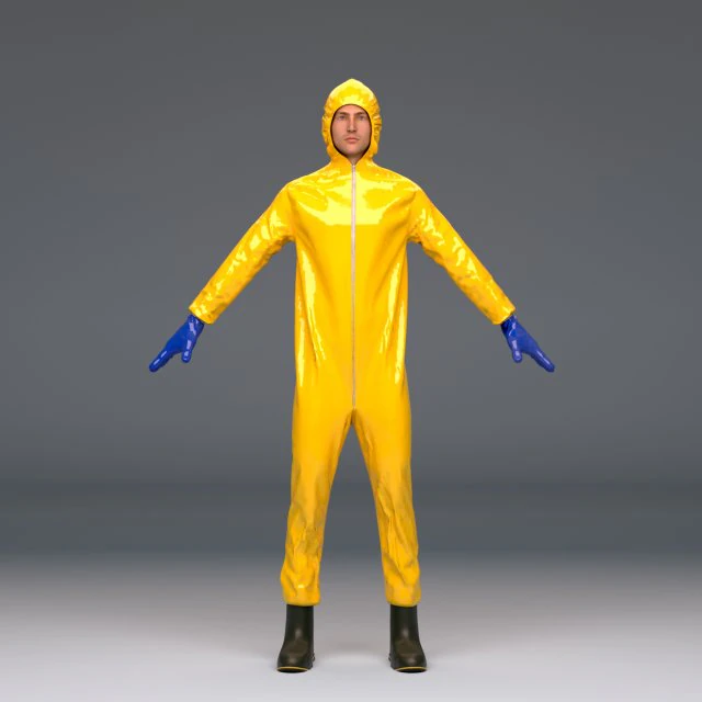 biohazard protective hazmat suit 3D Model .c4d .max .obj .3ds .fbx .stl .blend
