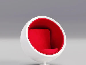 chair ball furniture cartoon hi tech style 3D Model