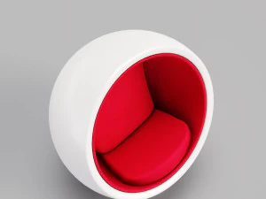 chair ball furniture cartoon hi tech style 3D Model