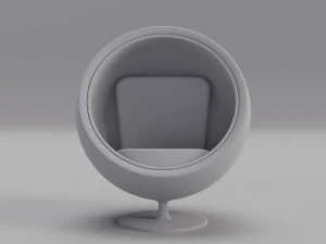 chair ball furniture cartoon hi tech style 3D Model