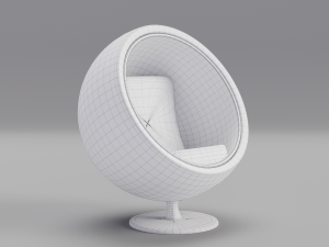 chair ball furniture cartoon hi tech style Modèle 3D