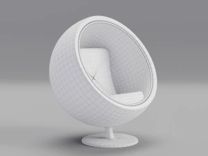 chair ball furniture cartoon hi tech style 3D Model