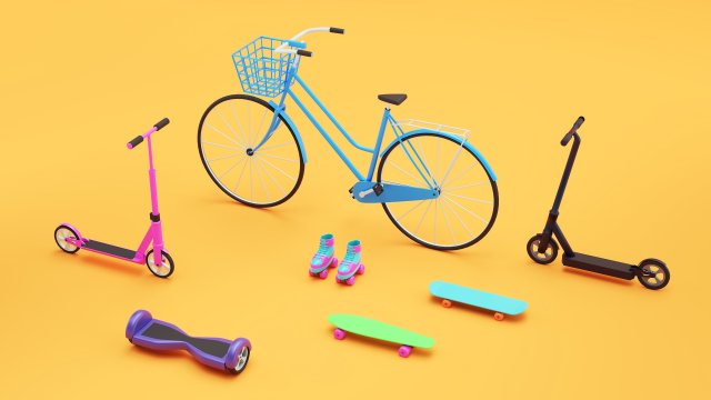 urban personal vehicle transport cartoon simple style Model 3D .c4d .max .obj .3ds .fbx .stl .blend 