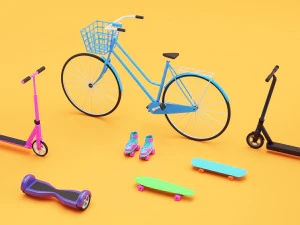 stile semplice del fumetto di trasporto personale urbano del veicolo Modello 3D