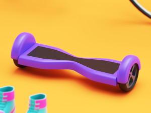 urban personal vehicle transport cartoon simple style Model 3D