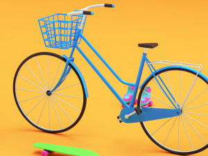 urban personal vehicle transport cartoon simple style Model 3D