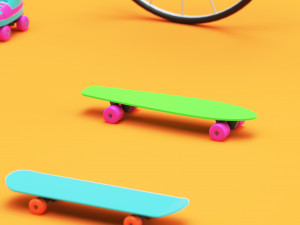 urban personal vehicle transport cartoon simple style Model 3D