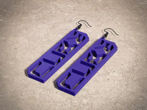 cube cyberpunk earrings pendant jewelry design 3D Print Model