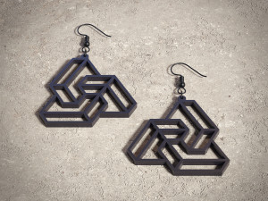 impossible shapes 2 earrings pendant jewelry design Modèles 3D en vedette