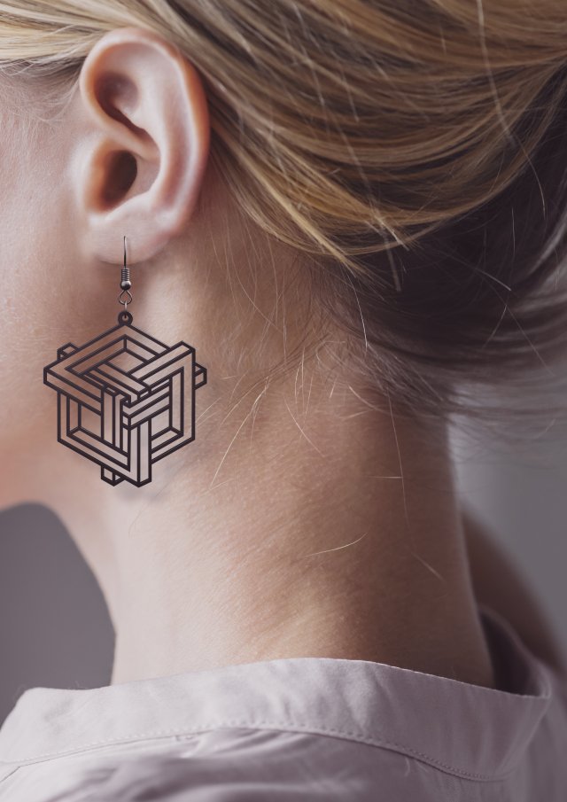 impossible shapes 3 earrings pendant jewelry design Model Cetak 3D .c4d .max .obj .3ds .fbx .stl .blend 