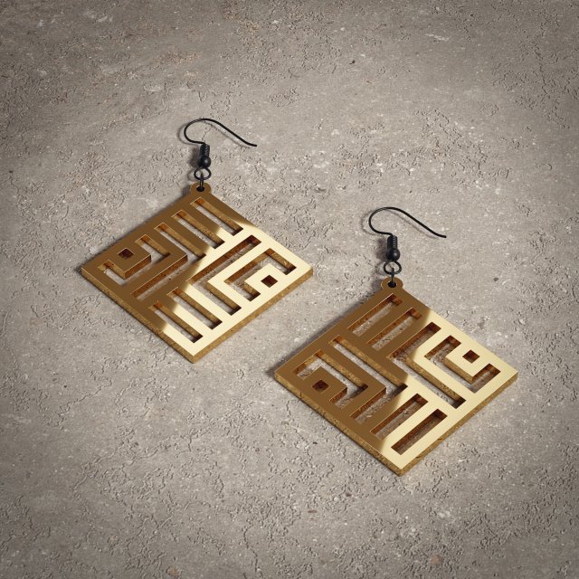 earrings pendant with geometric shapes ornament 2 for 3d print Modelo de Impressão 3D .c4d .max .obj .3ds .fbx .stl .blend 