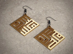 用于 3D 打印的几何形状装饰品 2 耳环吊坠 3D 打印模型