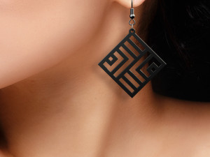earrings pendant with geometric shapes ornament 2 for 3d print Modelo de Impressão 3D