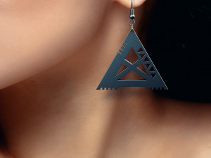triangle cyberpunk earrings pendant jewelry design 3D Print Model