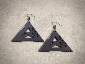 triangle cyberpunk earrings pendant jewelry design Model Cetak 3D