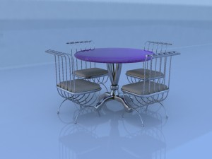table and chair 3D मॉडल