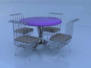 table and chair 3D मॉडल