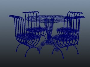 table and chair 3D मॉडल