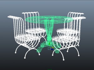 table and chair 3D मॉडल