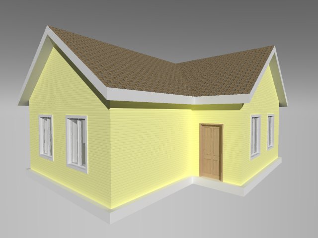 simple archicad house layout 3D मॉडल .c4d .max .obj .3ds .fbx .stl .blend