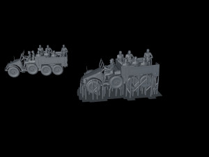 ww2 german krupp protze sdkfz 70 soldiers part 1 Modèles 3D en vedette