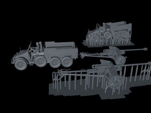 ww2 german krupp protze sdkfz 70 pak 40 soldiers part3 3D Print Model
