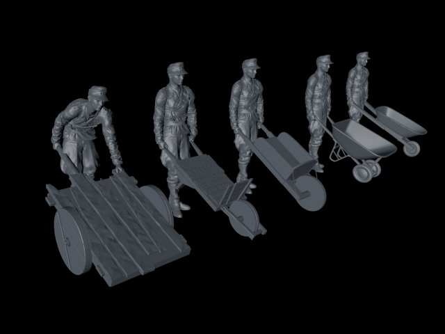 ww2 german soldiers pioniere part 1 3D Print Model .c4d .max .obj .3ds .fbx .stl .blend