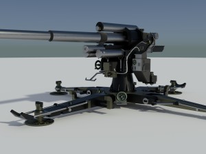 canion flak 18 88mm 3D मॉडल