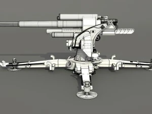 canion flak 18 88mm 3D Model