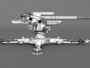 canion flak 18 88mm 3D Model