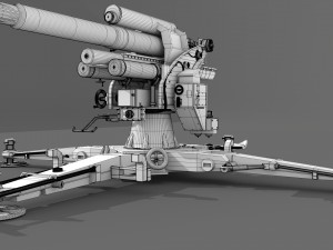 canion flak 18 88mm 3D Модель