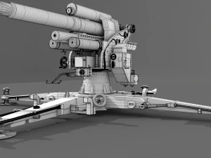 canion flak 18 88mm 3D Model